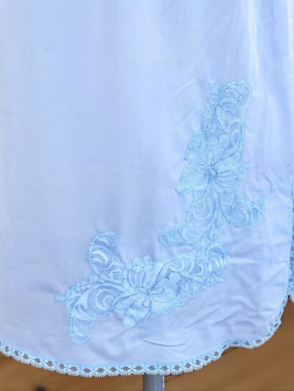 Vanity Fair Vintage Tricot Nylon Half Slip Blue 26" Large Sexy Lingerie USA